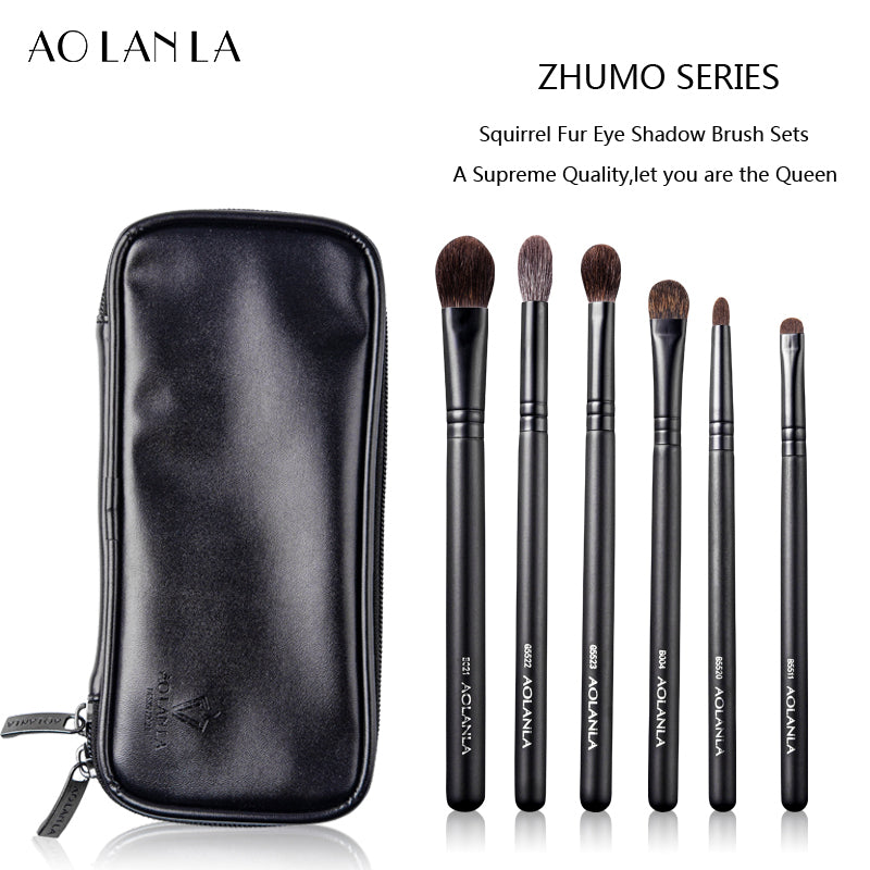 AOLANLA-ZHUMO  6-pieces Eyeshadow Brushes Set Squirrel Hair  Professional Set Brushes