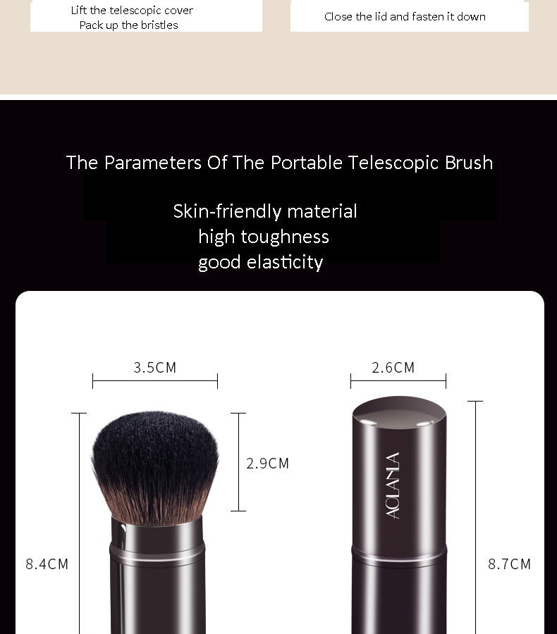 AOLANLA Portable Retractable loose paint with brush bag Blush brush honey paint set Makeup, Trim, Highlight brush Beauty brush Makeup brush tool