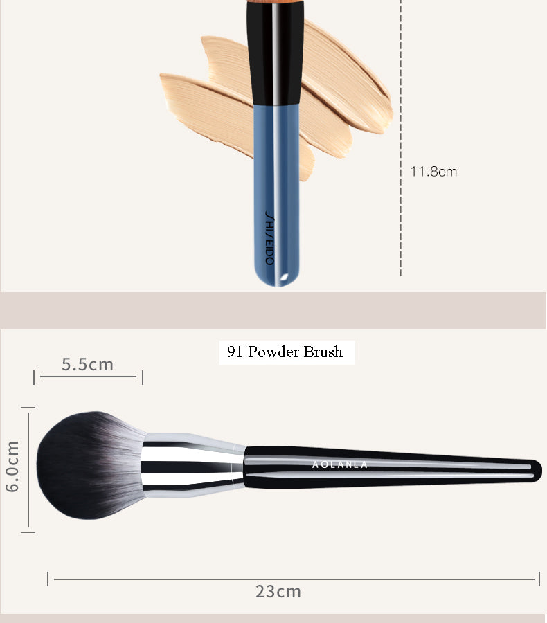 AOLANLA American Masters Professional Makeup Brush Set 11 sets of Powder powder Blush brush Highlight Brush Eyeshadow Brush Beauty Brush with makeup bag +Bevel foundation brush