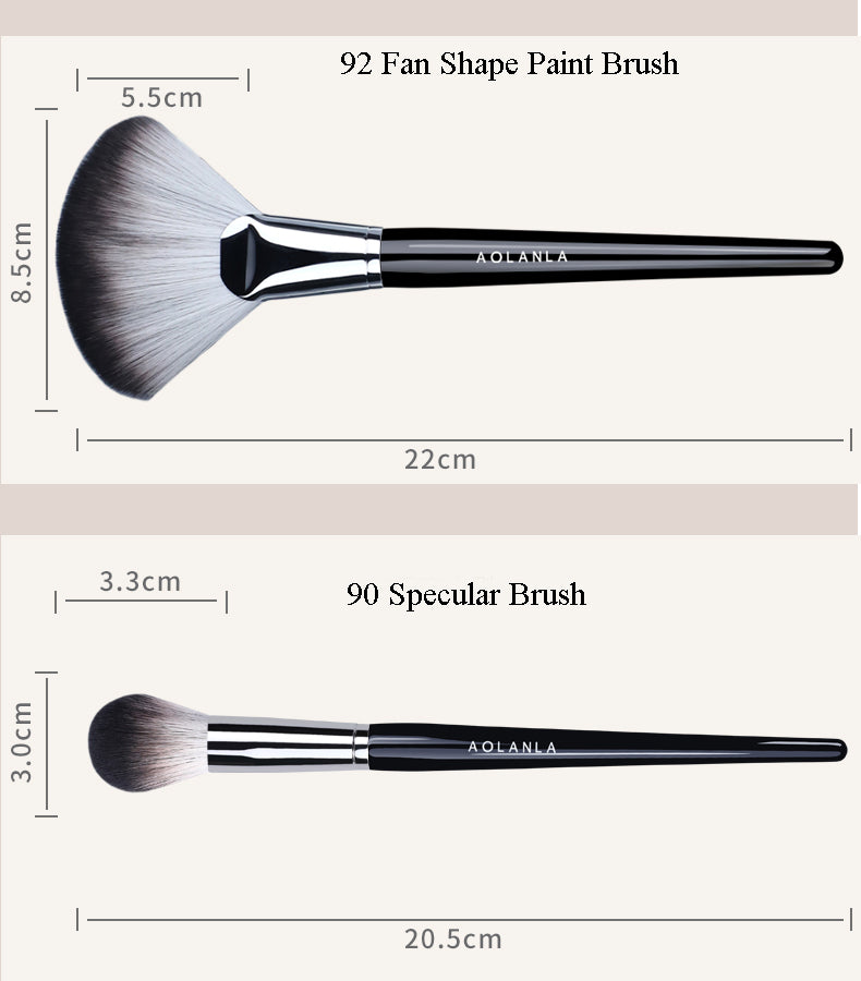 AOLANLA American Masters Professional Makeup Brush Set 11 sets of Powder powder Blush brush Highlight Brush Eyeshadow Brush Beauty Brush with makeup bag Version 55