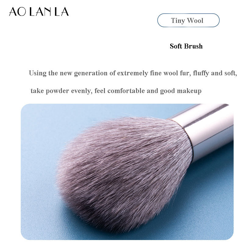 AOLANLA Portable 5 Pieces Makeup Brush Set Powder Brush Blush Brush Double-headed Eyeshadow Eyebrow Brush With Storage Brush Bag