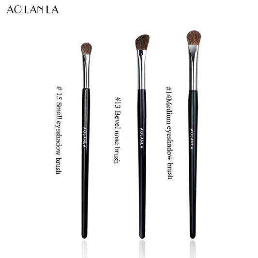 AOLANLA American professional master eye shadow brush set dizzy dye brush imported horse hair animal hair 3 sets of eye makeup brush portable makeup tool set