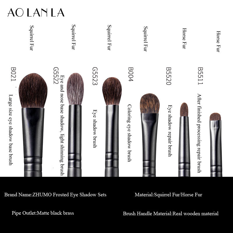 AOLANLA-ZHUMO  6-pieces Eyeshadow Brushes Set Squirrel Hair  Professional Set Brushes