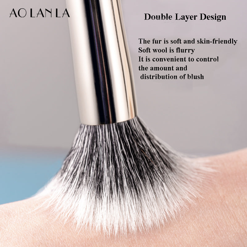 AOLANLA American Master 12 Pieces makeup brush set Foundation blush brush, eye shadow brush, Loose powder, concealer brush, animal wool beauty tool