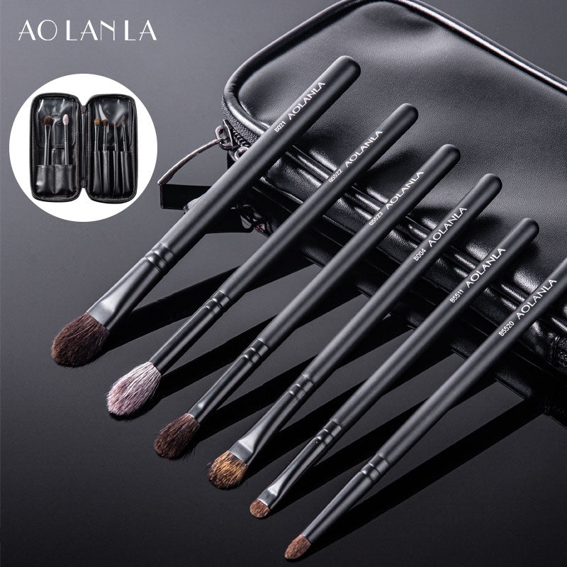 AOLANLA-ZHUMO Eyeshadow Brush Animal Hair Eye Dye Brush Brightening Coloring Portable Beauty Tool B004 Single Pack