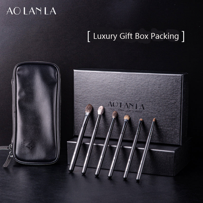 AOLANLA-ZHUMO  6-pieces Eyeshadow Brushes Set Squirrel Hair  Professional Set Brushes