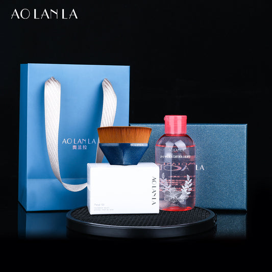 AOLANLA Dazzling Blue 55# FOUNDATION BRUSH+150ML cleaning agent