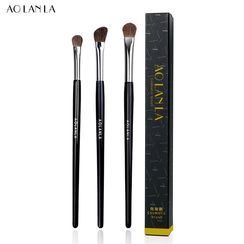 AOLANLA American professional master eye shadow brush set dizzy dye brush imported horse hair animal hair 3 sets of eye makeup brush portable makeup tool set