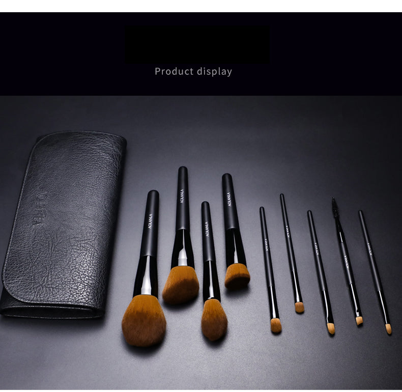 AOLANLA 9 makeup brush set Eyeshadow brush eyebrow brush sFoundation Loose powder Blush Concealer brush set portable makeup beauty tool