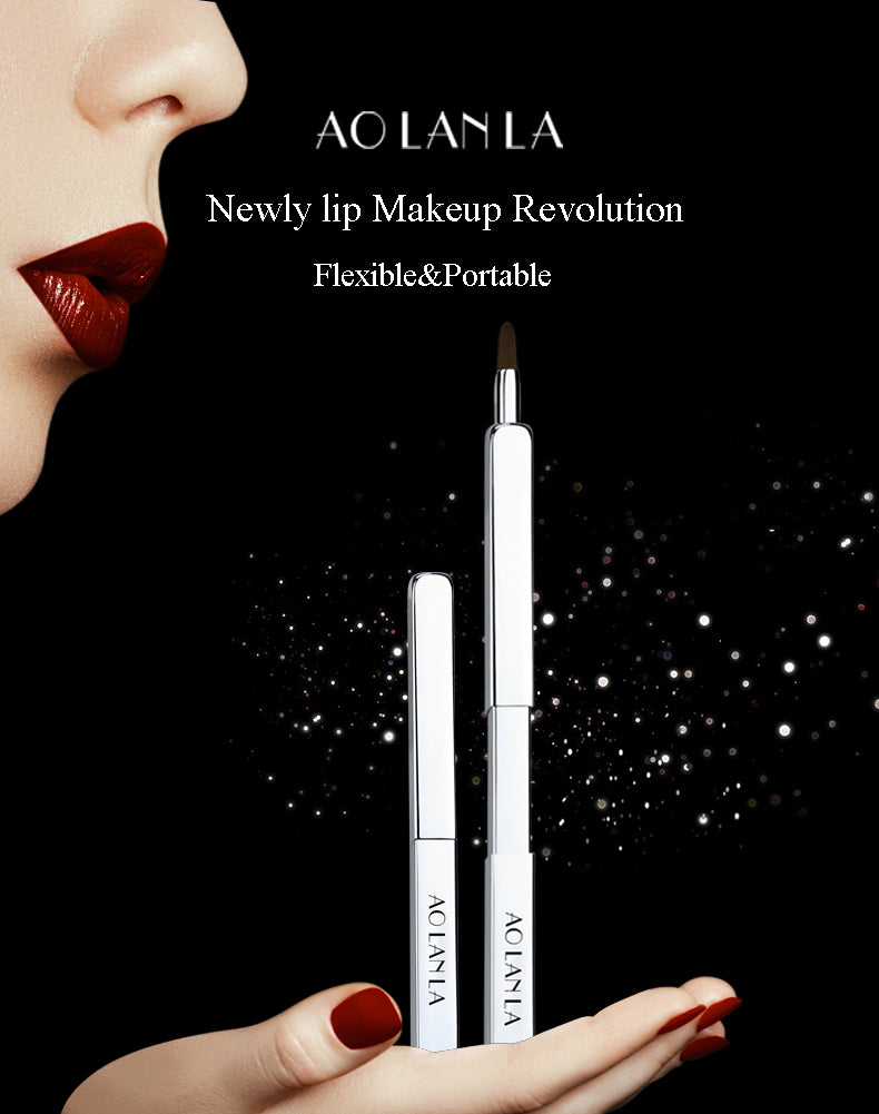 AOLANLA American Lip Refresh Retractable Portable Lip Brush Natural mink concealer makeup brush