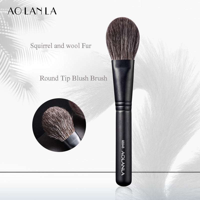 AOLANLA-ZHUMO Round Tip Blush Brushes Portable Beauty Tool G5545 Single Pack